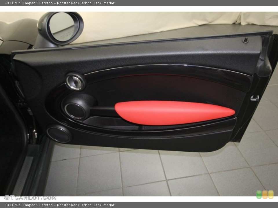 Rooster Red/Carbon Black Interior Door Panel for the 2011 Mini Cooper S Hardtop #80589351