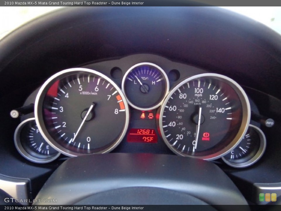 Dune Beige Interior Gauges for the 2010 Mazda MX-5 Miata Grand Touring Hard Top Roadster #80590492