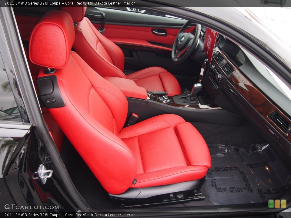 Coral Red/Black Dakota Leather Interior Photo for the 2011 BMW 3 Series 328i Coupe #80590801