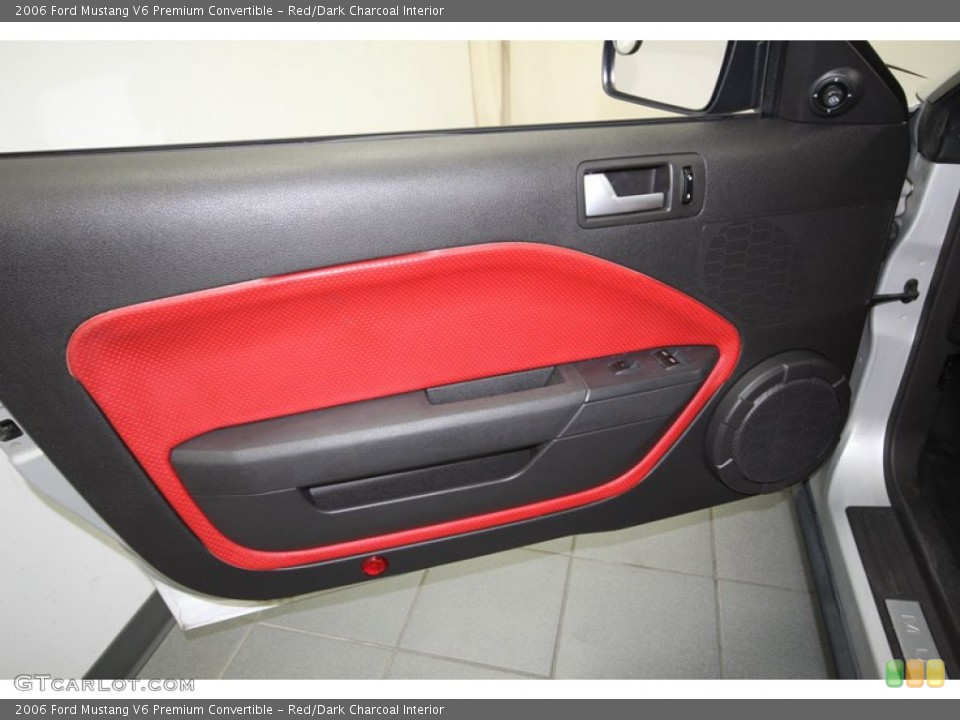 Red/Dark Charcoal Interior Door Panel for the 2006 Ford Mustang V6 Premium Convertible #80591101