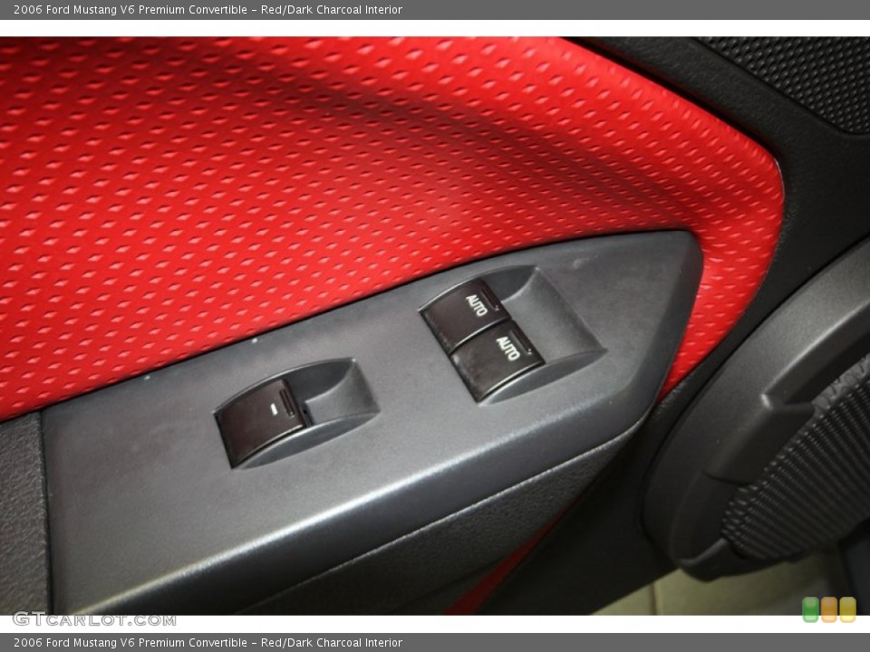 Red/Dark Charcoal Interior Controls for the 2006 Ford Mustang V6 Premium Convertible #80591104