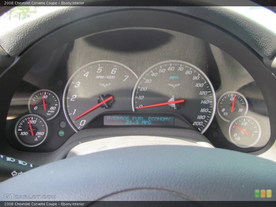 Ebony Interior Gauges for the 2008 Chevrolet Corvette Coupe #80597899