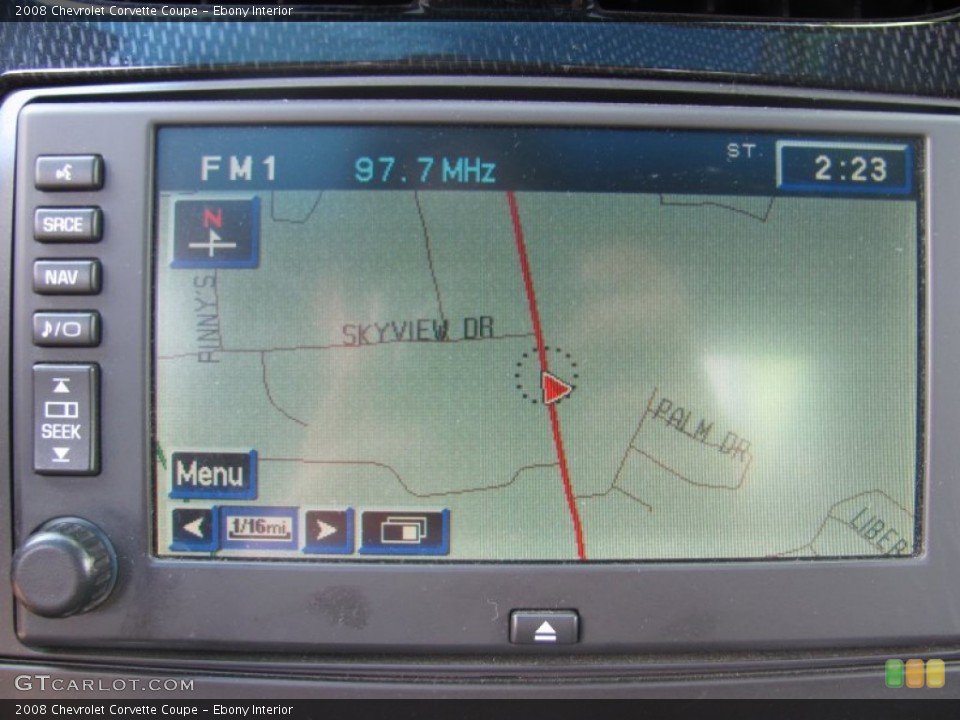 Ebony Interior Navigation for the 2008 Chevrolet Corvette Coupe #80597941