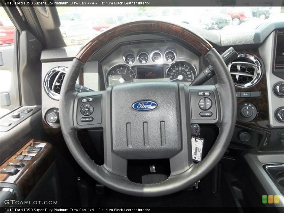 Platinum Black Leather Interior Steering Wheel for the 2013 Ford F350 Super Duty Platinum Crew Cab 4x4 #80601283