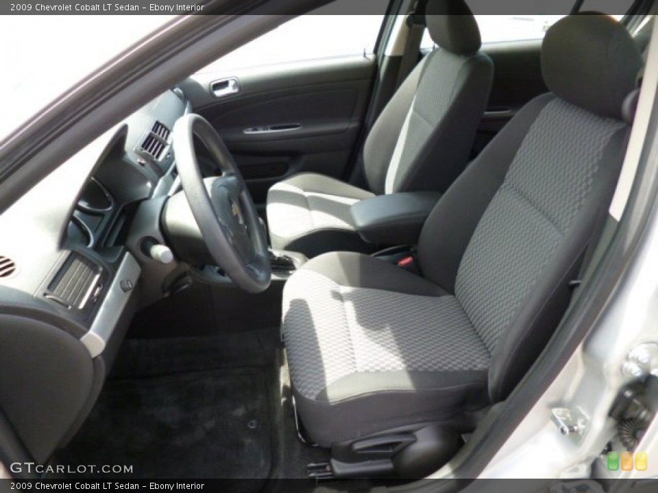 Ebony Interior Front Seat for the 2009 Chevrolet Cobalt LT Sedan #80610386