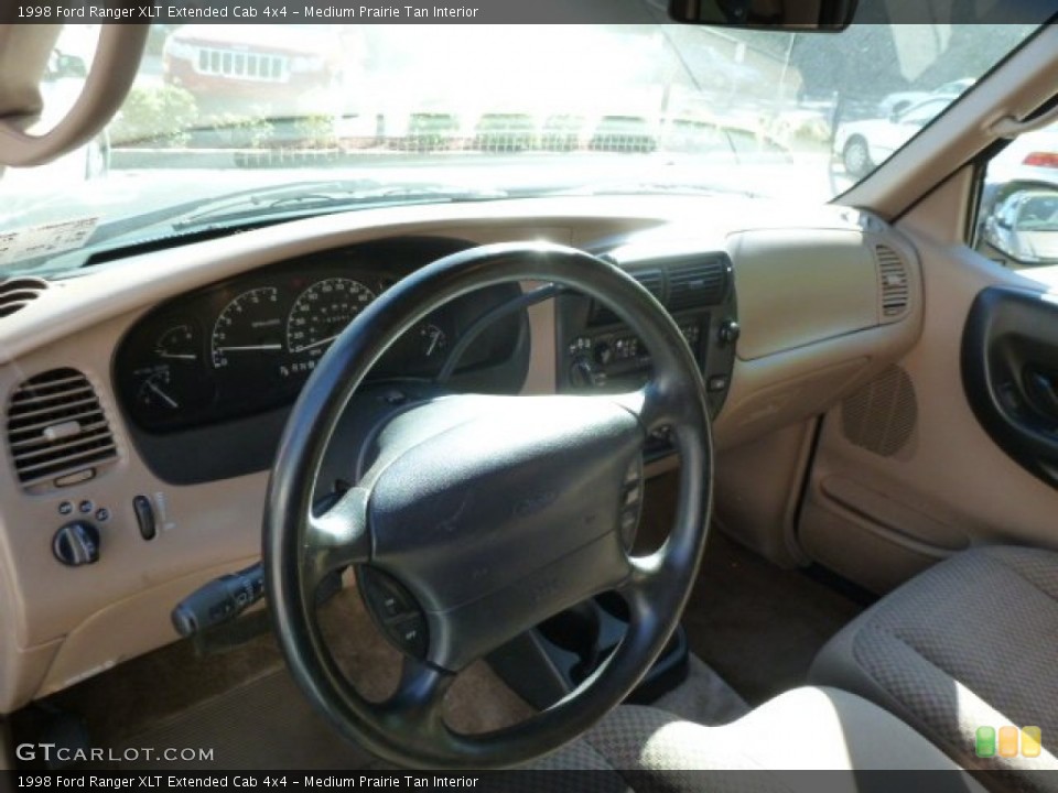 Medium Prairie Tan Interior Dashboard for the 1998 Ford Ranger XLT Extended Cab 4x4 #80624140