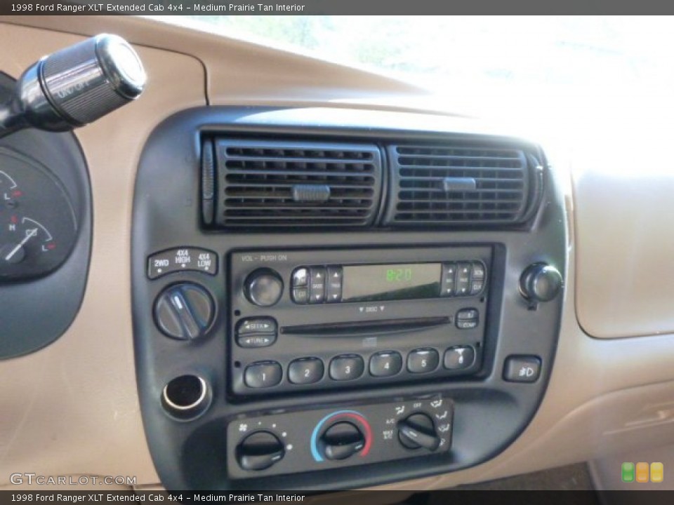 Medium Prairie Tan Interior Controls for the 1998 Ford Ranger XLT Extended Cab 4x4 #80624455