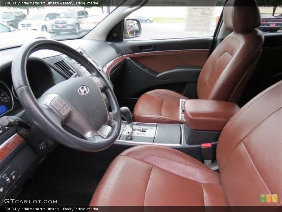 Black/Saddle Interior Photo for the 2008 Hyundai Veracruz Limited #80631220