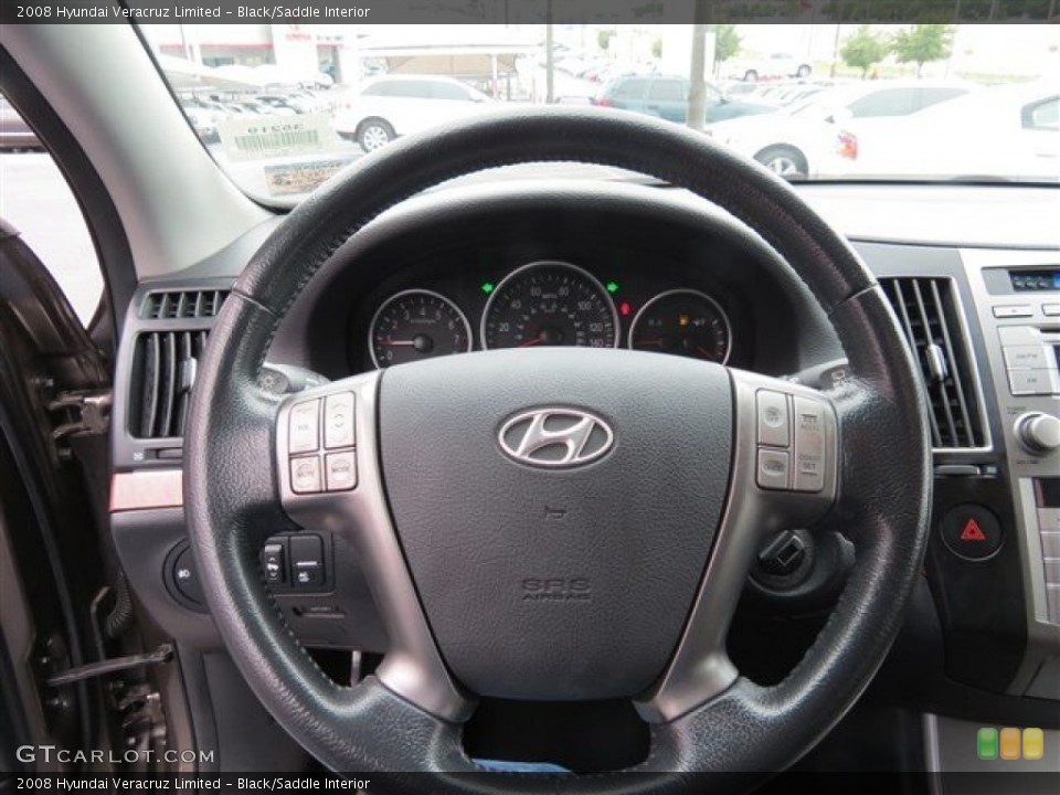 Black/Saddle Interior Steering Wheel for the 2008 Hyundai Veracruz Limited #80631344