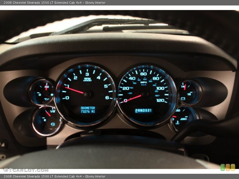 Ebony Interior Gauges for the 2008 Chevrolet Silverado 1500 LT Extended Cab 4x4 #80635747