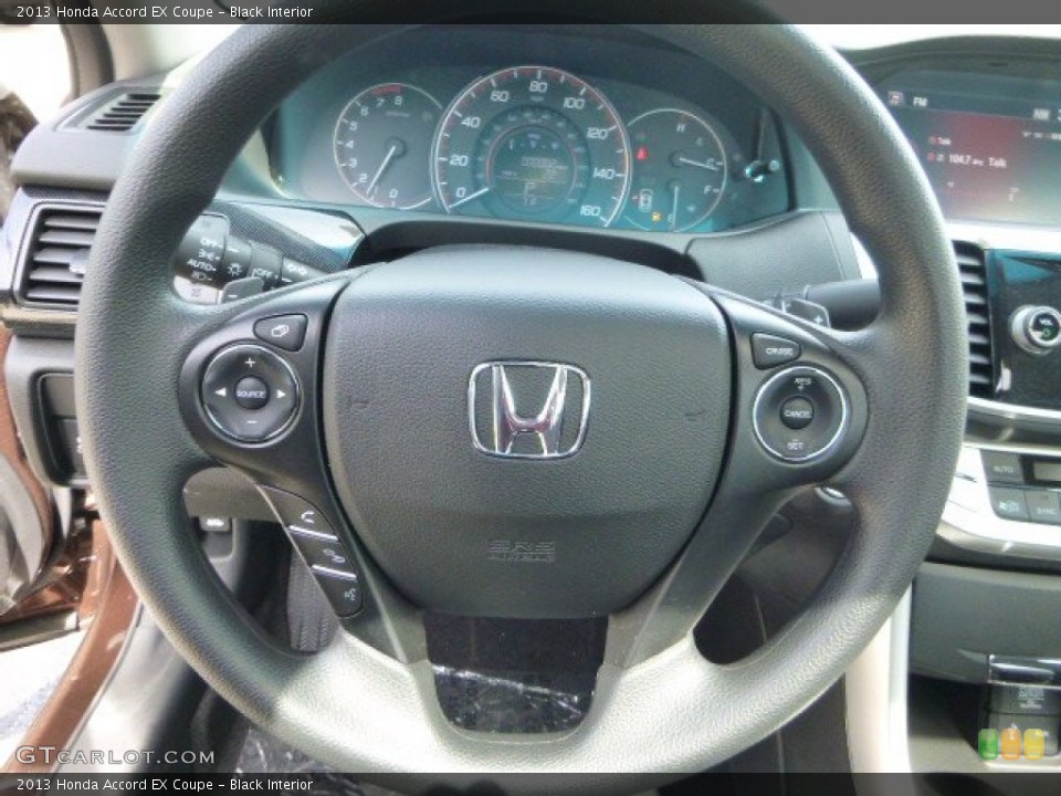 Black Interior Steering Wheel for the 2013 Honda Accord EX Coupe #80643769