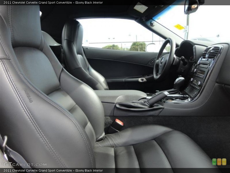 Ebony Black Interior Photo for the 2011 Chevrolet Corvette Grand Sport Convertible #80648262