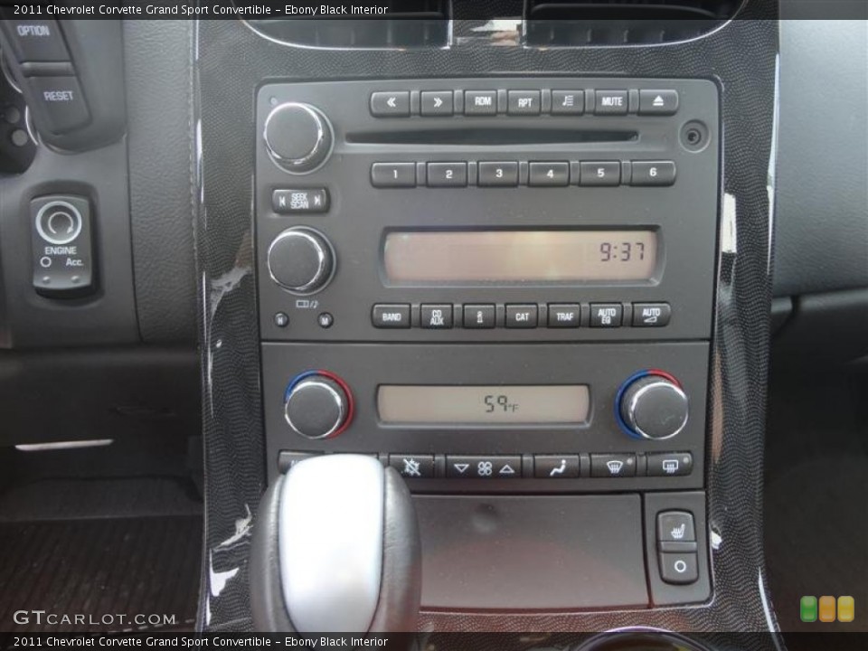 Ebony Black Interior Controls for the 2011 Chevrolet Corvette Grand Sport Convertible #80648304