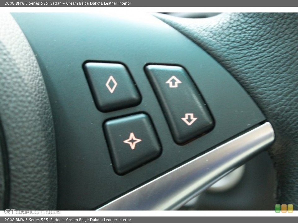 Cream Beige Dakota Leather Interior Controls for the 2008 BMW 5 Series 535i Sedan #80651820