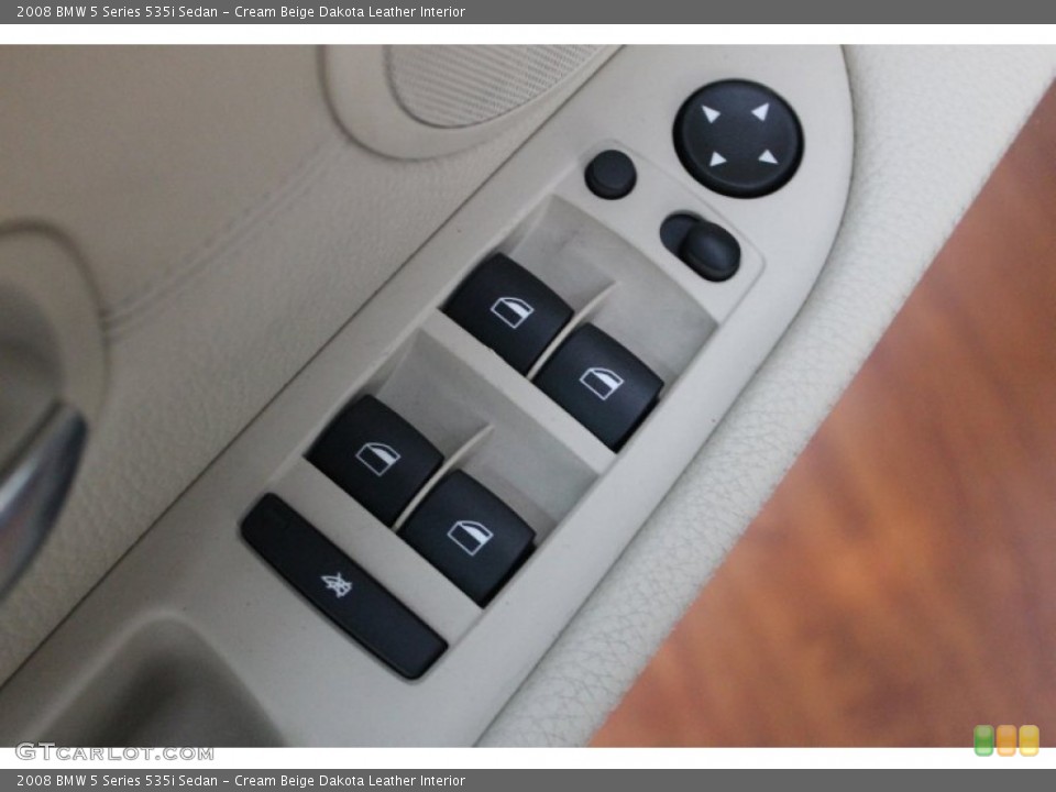 Cream Beige Dakota Leather Interior Controls for the 2008 BMW 5 Series 535i Sedan #80651844