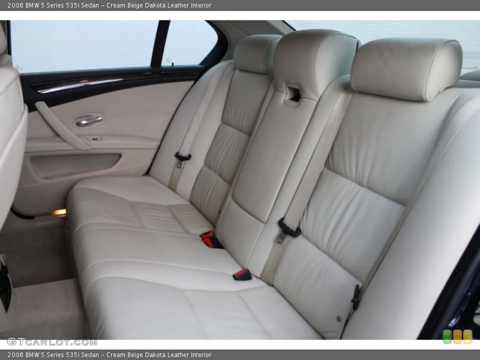 Cream Beige Dakota Leather Interior Rear Seat for the 2008 BMW 5 Series 535i Sedan #80651910