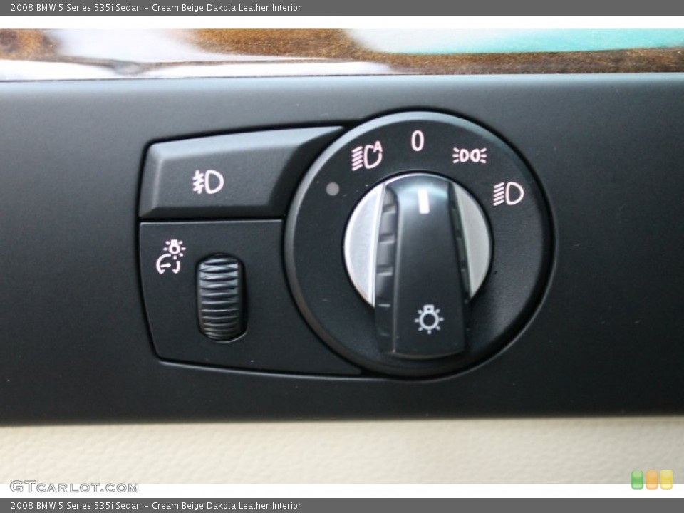 Cream Beige Dakota Leather Interior Controls for the 2008 BMW 5 Series 535i Sedan #80652035