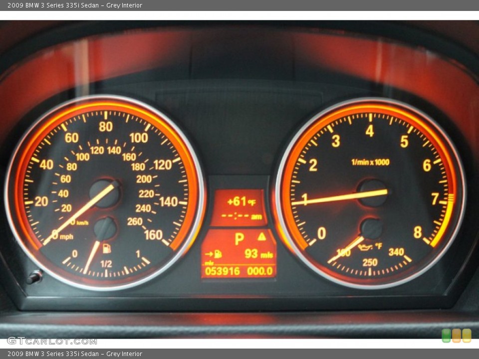 Grey Interior Gauges for the 2009 BMW 3 Series 335i Sedan #80652583