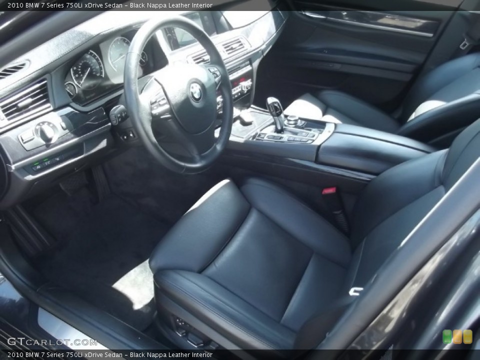 Black Nappa Leather Interior Prime Interior for the 2010 BMW 7 Series 750Li xDrive Sedan #80662449