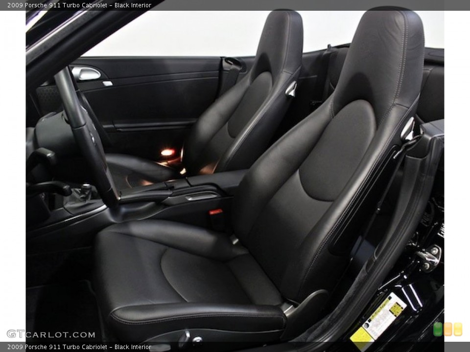 Black Interior Front Seat for the 2009 Porsche 911 Turbo Cabriolet #80678980