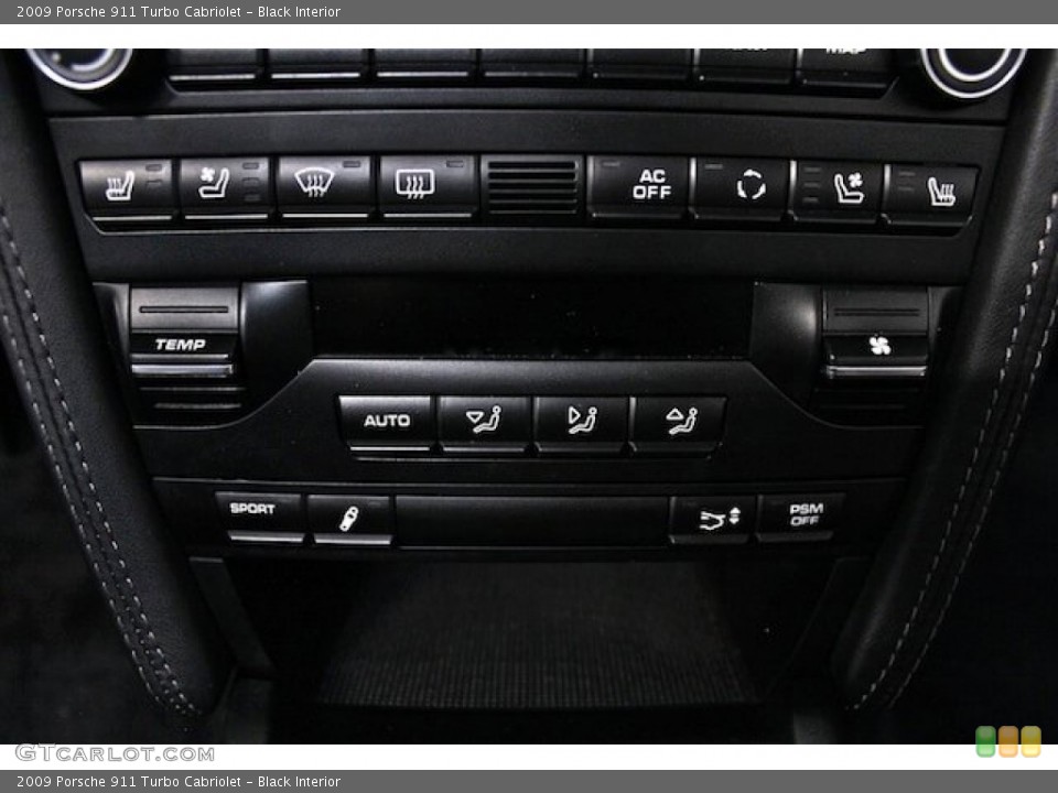Black Interior Controls for the 2009 Porsche 911 Turbo Cabriolet #80679299
