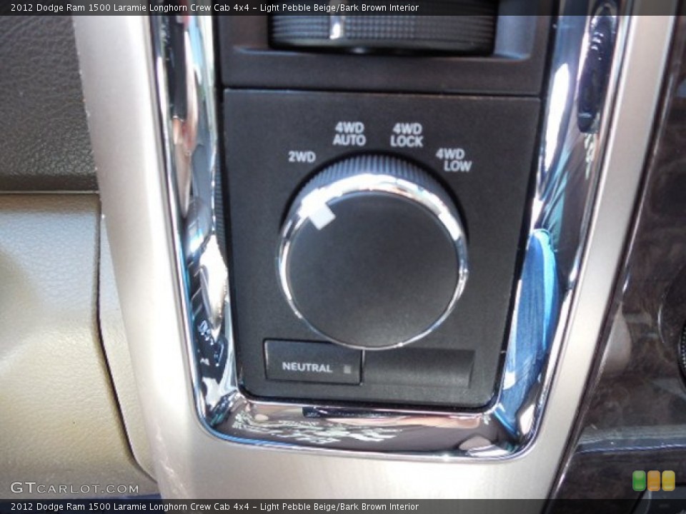 Light Pebble Beige/Bark Brown Interior Controls for the 2012 Dodge Ram 1500 Laramie Longhorn Crew Cab 4x4 #80684210