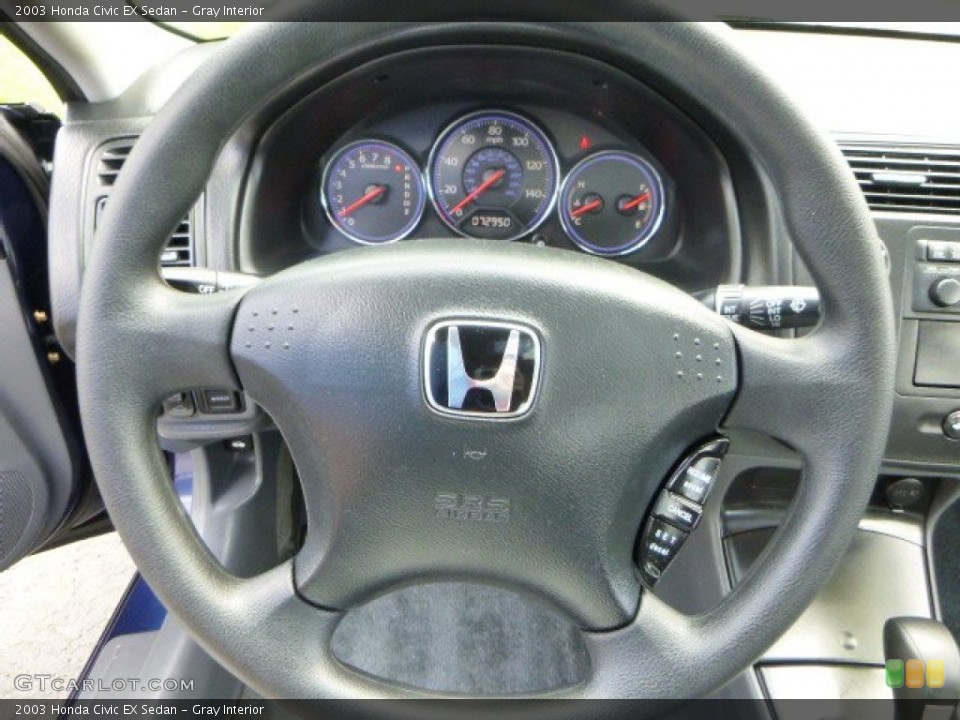 Gray Interior Steering Wheel for the 2003 Honda Civic EX Sedan #80689480