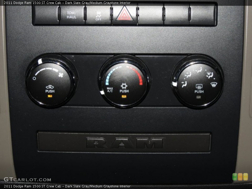 Dark Slate Gray/Medium Graystone Interior Controls for the 2011 Dodge Ram 1500 ST Crew Cab #80693399