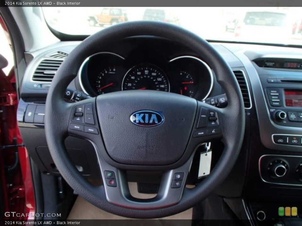 Black Interior Steering Wheel for the 2014 Kia Sorento LX AWD #80696702