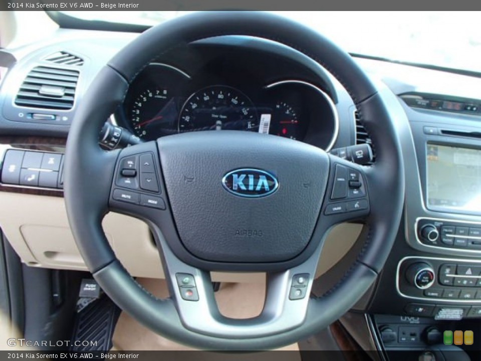 Beige Interior Steering Wheel for the 2014 Kia Sorento EX V6 AWD #80698043