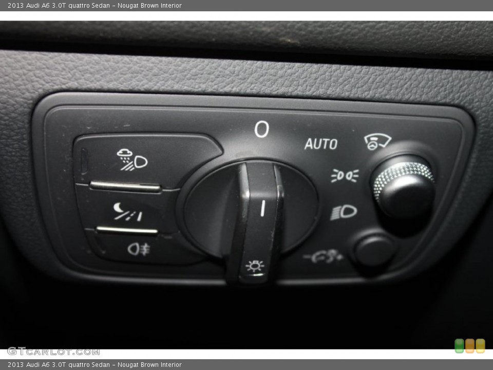 Nougat Brown Interior Controls for the 2013 Audi A6 3.0T quattro Sedan #80702088
