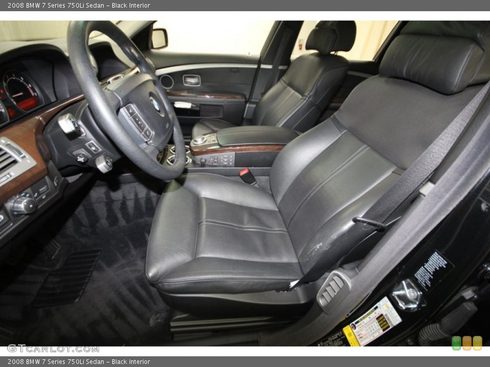 Black Interior Front Seat for the 2008 BMW 7 Series 750Li Sedan #80703224