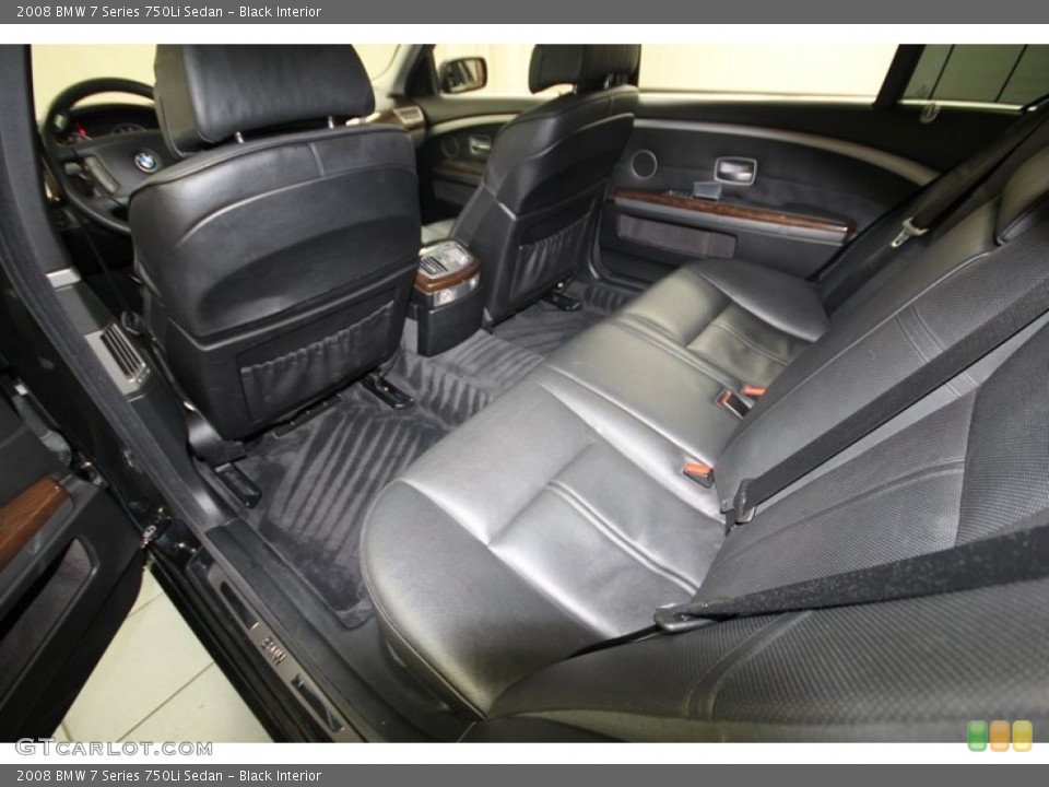 Black Interior Rear Seat for the 2008 BMW 7 Series 750Li Sedan #80703882