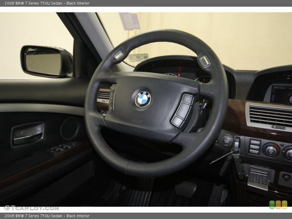 Black Interior Steering Wheel for the 2008 BMW 7 Series 750Li Sedan #80703952
