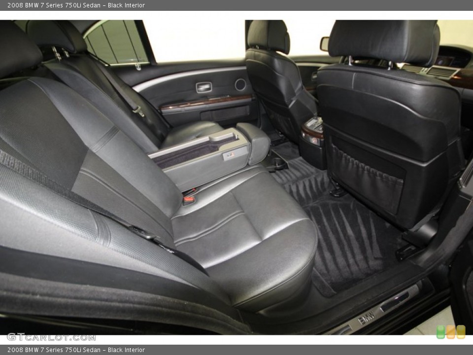 Black Interior Rear Seat for the 2008 BMW 7 Series 750Li Sedan #80704142