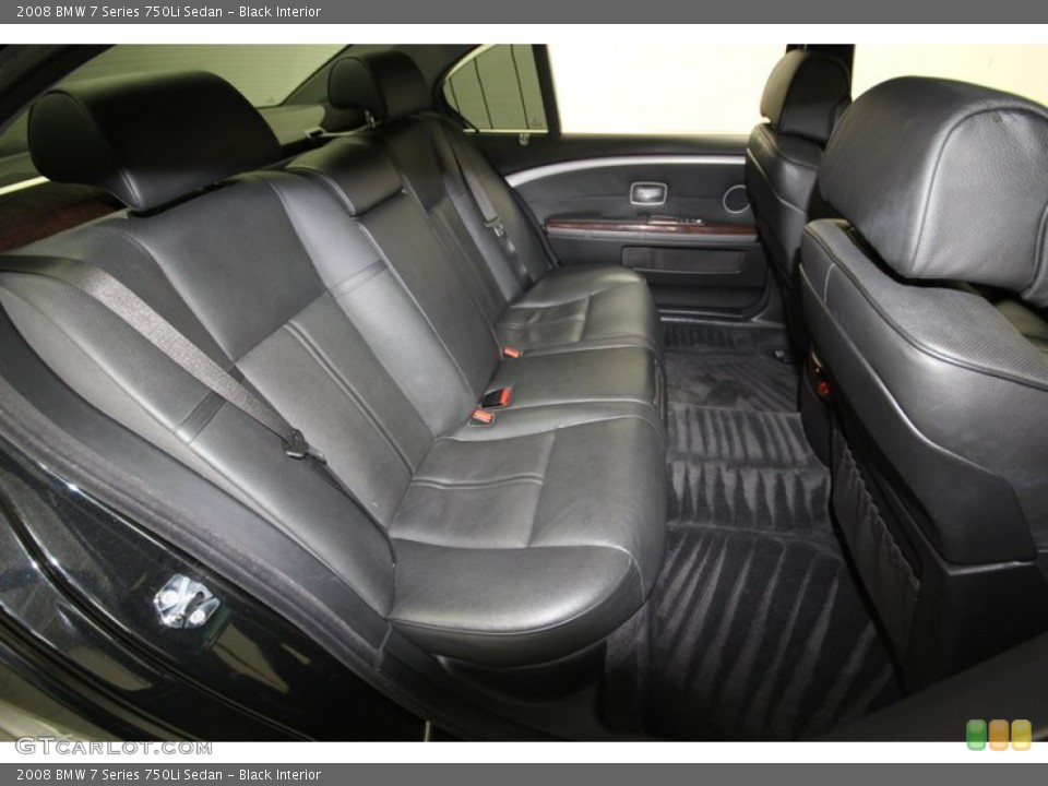 Black Interior Rear Seat for the 2008 BMW 7 Series 750Li Sedan #80704215