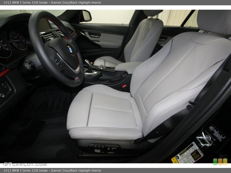 Everest Grey/Black Highlight Interior Photo for the 2012 BMW 3 Series 328i Sedan #80706182