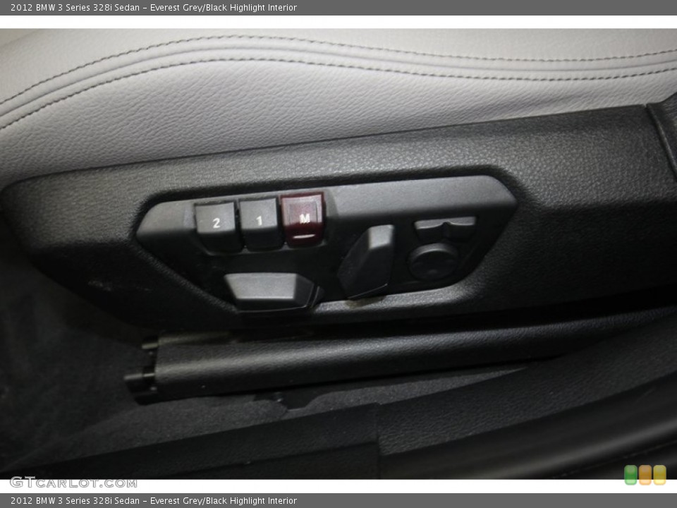 Everest Grey/Black Highlight Interior Controls for the 2012 BMW 3 Series 328i Sedan #80707376