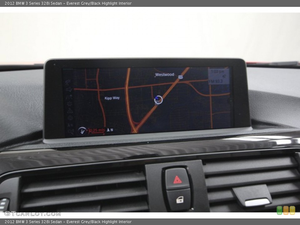 Everest Grey/Black Highlight Interior Navigation for the 2012 BMW 3 Series 328i Sedan #80707456