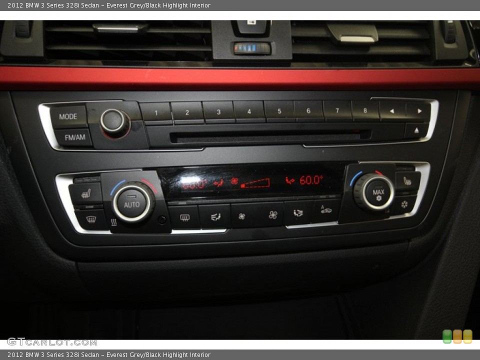 Everest Grey/Black Highlight Interior Controls for the 2012 BMW 3 Series 328i Sedan #80707478