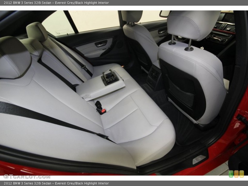 Everest Grey/Black Highlight Interior Rear Seat for the 2012 BMW 3 Series 328i Sedan #80707739