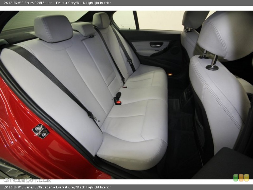 Everest Grey/Black Highlight Interior Rear Seat for the 2012 BMW 3 Series 328i Sedan #80707783
