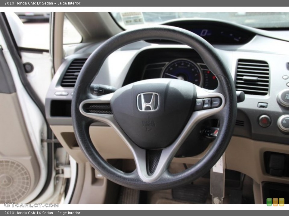 Beige Interior Steering Wheel for the 2010 Honda Civic LX Sedan #80711183