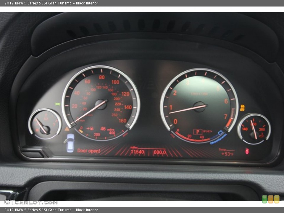 Black Interior Gauges for the 2012 BMW 5 Series 535i Gran Turismo #80714012