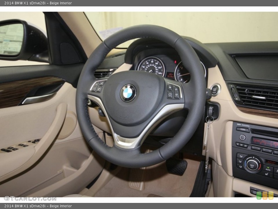 Beige Interior Steering Wheel for the 2014 BMW X1 sDrive28i #80715920