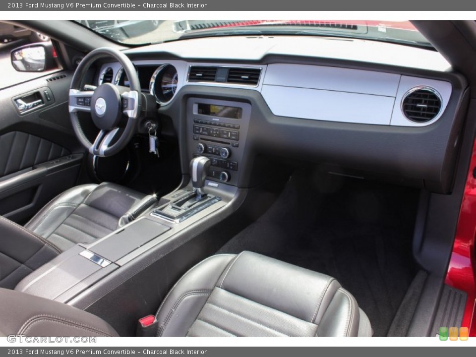 Charcoal Black Interior Dashboard for the 2013 Ford Mustang V6 Premium Convertible #80716050