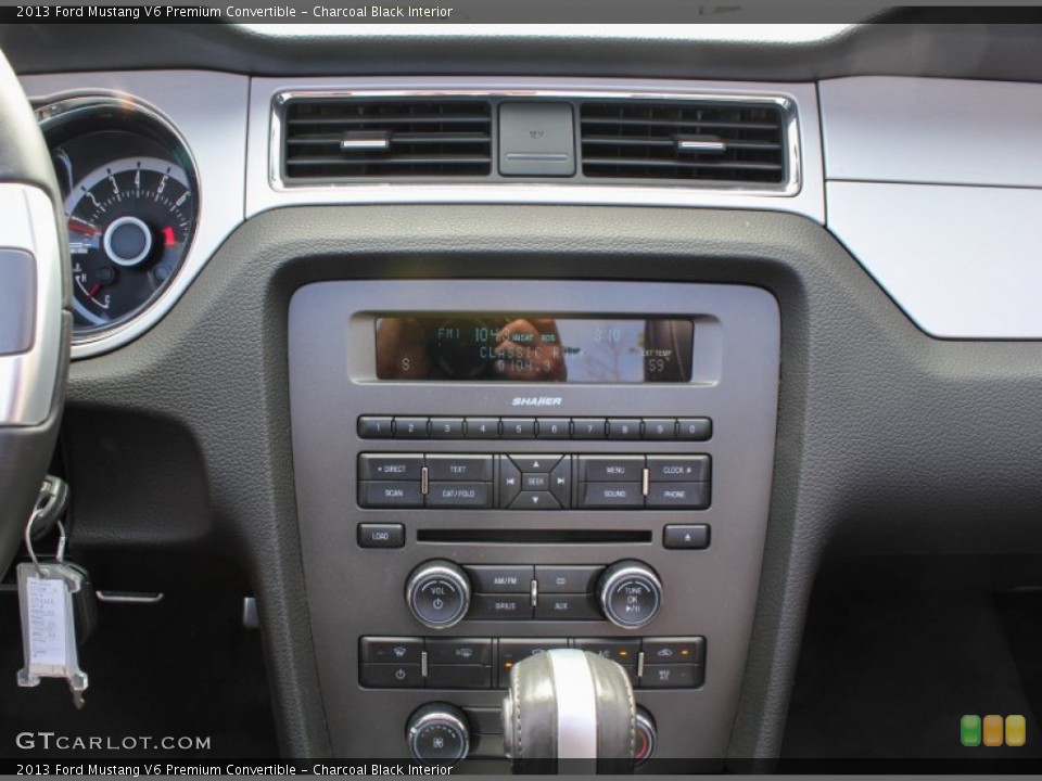 Charcoal Black Interior Controls for the 2013 Ford Mustang V6 Premium Convertible #80716125