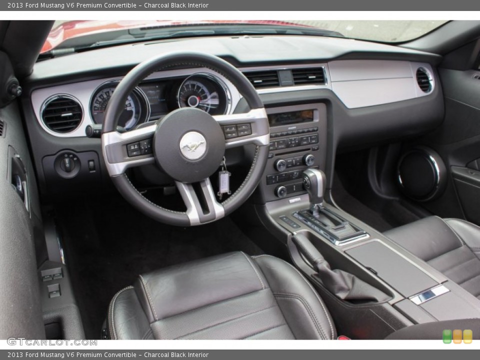 Charcoal Black Interior Prime Interior for the 2013 Ford Mustang V6 Premium Convertible #80716176