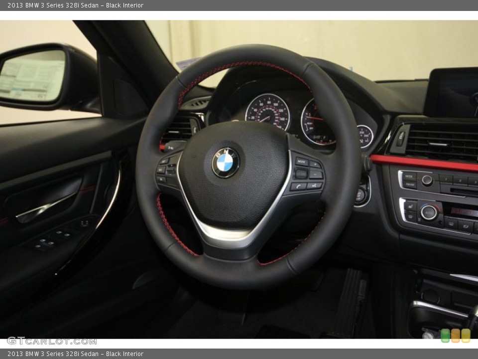 Black Interior Steering Wheel for the 2013 BMW 3 Series 328i Sedan #80721578