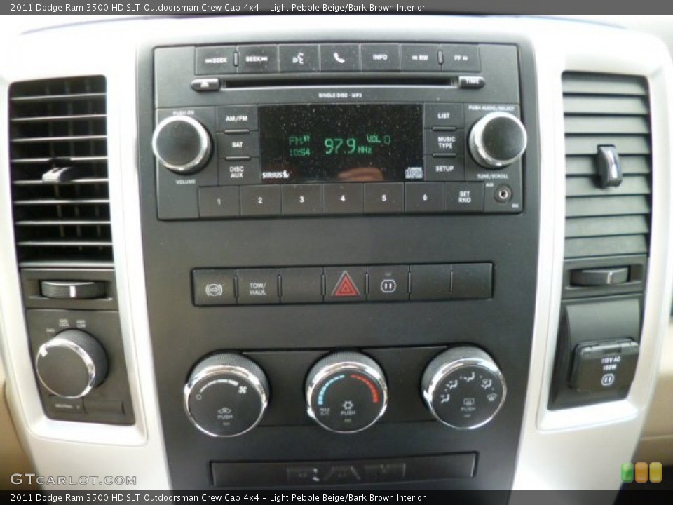 Light Pebble Beige/Bark Brown Interior Controls for the 2011 Dodge Ram 3500 HD SLT Outdoorsman Crew Cab 4x4 #80724441